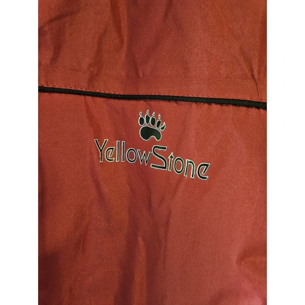 YellowStone Youth Hooded Rain Jacket Red Full Zip Lightweight Windbreaker Size S